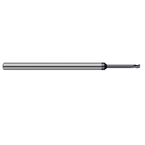 Harvey Tool 55108-C3 | 1/8" Diameter x 1/8" Shank x 3/16" LOC x 2-1/2" OAL 1/64" Radius 4FL AlTiN Coated Carbide Corner Radius & Corner Chamfer End Mill for Medium Alloy Steels