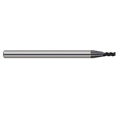 Harvey Tool 52245-C6 | 0.0450" Diameter x 1/8" Shank x 0.0680" LOC x 1-1/2" OAL 0.0050" Radius AlTiN Nano Coated Carbide Corner Radius & Corner Chamfer End Mil