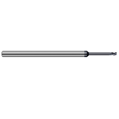 Harvey Tool 63020-C6 | 0.0200" Diameter x 1/8" Shank x 0.0300" LOC x 2-1/2" OAL 0.0040" Radius AlTiN Nano Coated Carbide Corner Radius & Corner Chamfer End Mil