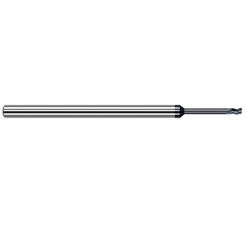 Harvey Tool 54835-C6 | 0.0350" Diameter x 1/8" Shank x 0.0530" LOC x 2-1/2" OAL 0.0050" Radius AlTiN Nano Coated Carbide Corner Radius & Corner Chamfer End Mil