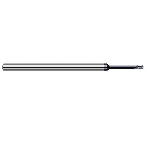 Harvey Tool 975533-C3 | 1.500mm Diameter x 4.000mm Shank x 2.200mm LOC x 63.000mm OAL 0.200mm Radius 3FL AlTiN Coated Carbide Corner Radius & Corner Chamfer End Mill for Medium Alloy Steels
