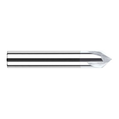 Harvey Tool 18725-C8 | 1/8" Diameter x 1/8" Shank 50 Degree Included Angle 2FL TiB2 Coated Solid Carbide Chamfer Mill