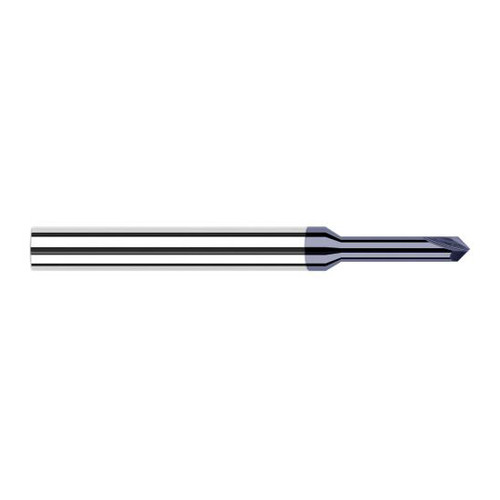 Harvey Tool 996945-C3 | 1/8" Diameter x 1/8" Shank 90 Degree Included Angle 0.4060" Overall Reach 2FL AlTiN Coated Solid Carbide Chamfer Mill