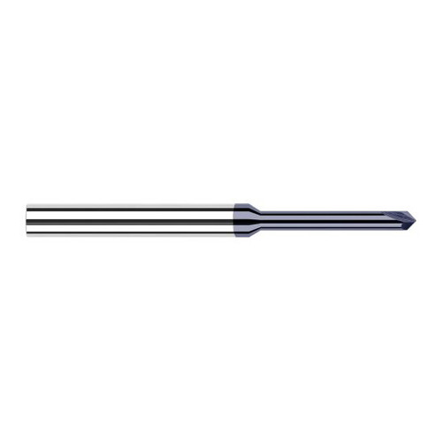 Harvey Tool 869745-C3 | 1/8" Diameter x 1/8" Shank 90 Degree Included Angle 0.4370" Overall Reach 2FL AlTiN Coated Solid Carbide Chamfer Mill