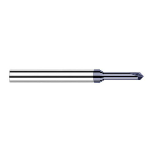 Harvey Tool 849445-C3 | 1/8" Diameter x 1/8" Shank 90 Degree Included Angle 0.5850" Overall Reach 2FL AlTiN Coated Solid Carbide Chamfer Mill