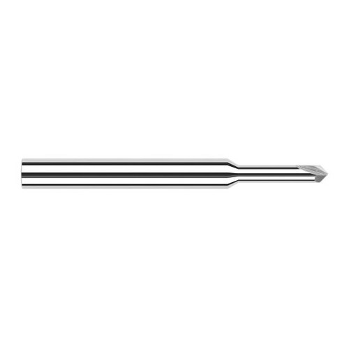 Harvey Tool 846045 | 1/8" Diameter x 1/8" Shank 90 Degree Included Angle 0.3750" Overall Reach 2FL Uncoated Solid Carbide Chamfer Mill