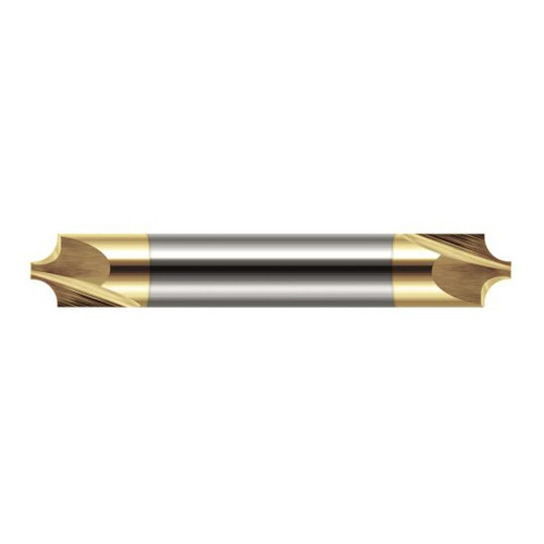 Harvey Tool 46032-C1 | 1/8" Diameter x 1/8" Shank x 1-1/2" OAL 0.0470" Tip Diameter 2FL TiN Coated Solid Carbide Double End Corner Rounding End Mill