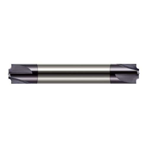 Harvey Tool 44187-C3 | 5/8" Diameter x 5/8" Shank x 3-1/2" OAL 0.2500" Tip Diameter 4FL AlTiN Coated Solid Carbide Double End Corner Rounding End Mill