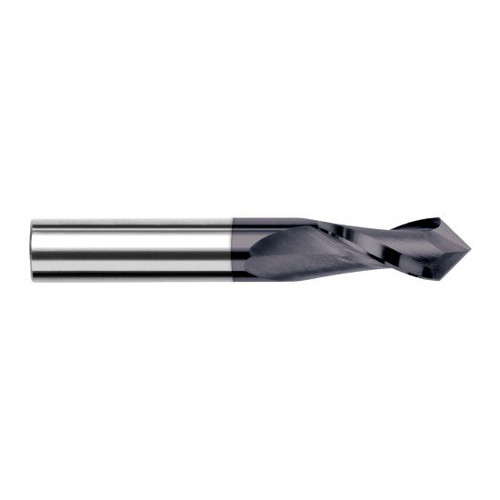 Harvey Tool 72332-C3 | 1/2" Diameter x 1/2" Shank x 1" LOC 90 Degree Point Angle 2FL AlTiN Coated Solid Carbide Drill Mill
