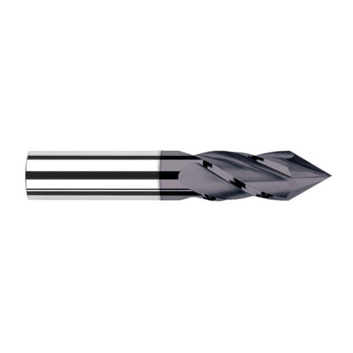 Harvey Tool 15432-C3 | 1/2" Diameter x 1/2" Shank x 1" LOC 60 Degree Point Angle 4FL AlTiN Coated Solid Carbide Drill Mill
