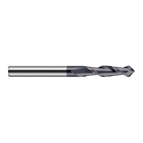 Harvey Tool 859632-C6 | 1/2" Diameter x 1/2" Shank x 1" LOC 90 Degree Point Angle 2FL AlTiN Nano Coated Solid Carbide Drill Mill