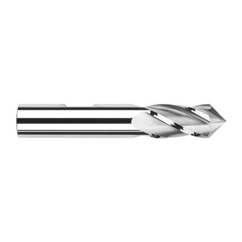 Harvey Tool 14332 | 1/2" Diameter x 1/2" Shank x 1-1/4" LOC 90 Degree Point Angle 4FL Uncoated Cobalt Drill Mill