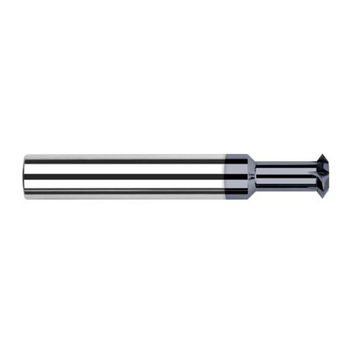 Harvey Tool 16256-C3 | 5/32" Diameter x 0.0450" Width x 3/16" Shank 60 Degree Included Angle AlTiN Coated Solid Carbide Pointed Double Angle Shank Cutter
