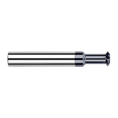 Harvey Tool 71702-C3 | 3/16" Diameter x 3/32" Width x 3/16" Shank 90 Degree Included Angle AlTiN Coated Solid Carbide Pointed Double Angle Shank Cutter