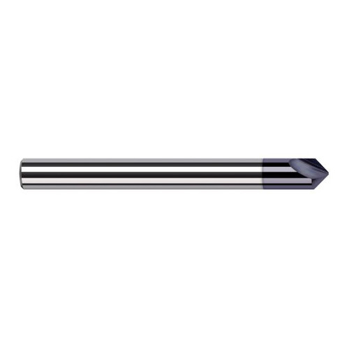 Harvey Tool 958745-C3 | 90 Degree Point Angle 3/16" Shank x 0.0917" LOC x 2" OAL AlTiN Coated Solid Carbide Radius Point Engraving Cutter