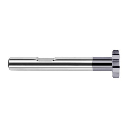 Harvey Tool 840970-C3 | 3/4" Diameter x 1/4" Width x 3/8" Shank 0.0150" Corner Radus AlTiN Coated Solid Carbide Straight Tooth Keyseat Cutter