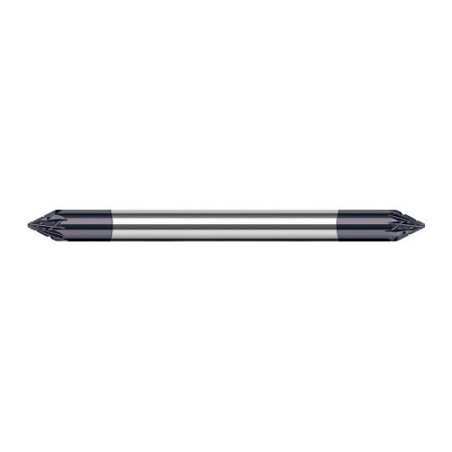 Harvey Tool 898345-C3 | 45 Degree Angle per Side 0.0570" LOC x 0.1250" Shank AlTiN Coated Solid Carbide Deburring Chamfer Mill