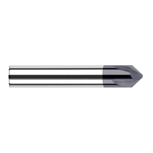 Harvey Tool 866115-C3 | 15 Degree Angle per Side 0.1590" LOC x 0.1250" Shank AlTiN Coated Solid Carbide Deburring Chamfer Mill