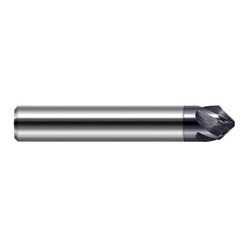 Harvey Tool 908416-C3 | 45 Degree Angle per Side 0.0950" LOC x 0.2500" Shank AlTiN Coated Solid Carbide Deburring Chamfer Mill