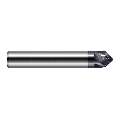 Harvey Tool 831316-C3 | 15 Degree Angle per Side 0.3550" LOC x 0.2500" Shank AlTiN Coated Solid Carbide Deburring Chamfer Mill