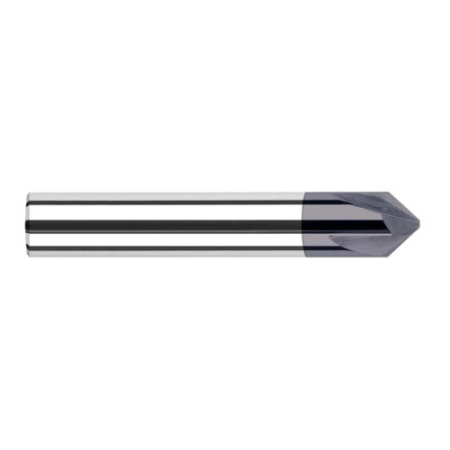 Harvey Tool 18341-C3 | 41 Degree Angle per Side 0.2420" LOC x 0.5000" Shank AlTiN Coated Solid Carbide Deburring Chamfer Mill