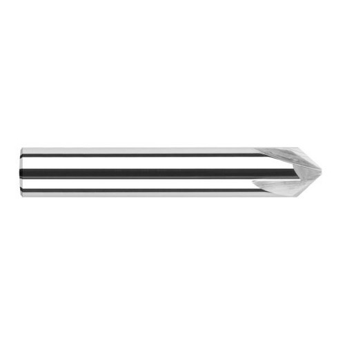Harvey Tool 949360 | 60 Degree Angle per Side 0.1880" LOC x 0.7500" Shank Uncoated Solid Carbide Deburring Chamfer Mill