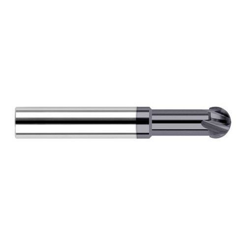 Harvey Tool 22916-C3 | 220 Degree Sperical Ball 1/4" Diameter x 1/4" Shank x 0.1680" LOC x 4" OAL 4FL AlTiN Coated Carbide Undercutting End Mill