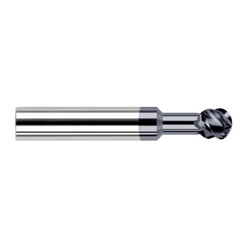 Harvey Tool 997116-C3 | 270 Degree Sperical Ball 1/4" Diameter x 1/4" Shank x 0.2130" LOC x 4" OAL 4FL AlTiN Coated Carbide Undercutting End Mill