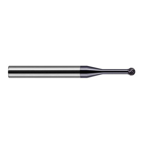 Harvey Tool 886116-C3 | 270 Degree Sperical Ball 1/4" Diameter x 1/4" Shank x 0.2130" LOC x 2-1/2" OAL FL AlTiN Coated Carbide Undercutting End Mill