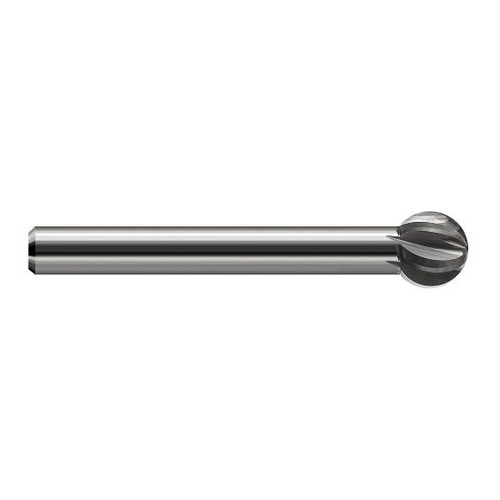 Harvey Tool 956120 | 270 Degree Sperical Ball 5/16" Diameter x 3/16" Shank x 0.2730" LOC x 3-1/2" OAL 6FL Uncoated Carbide Undercutting End Mill