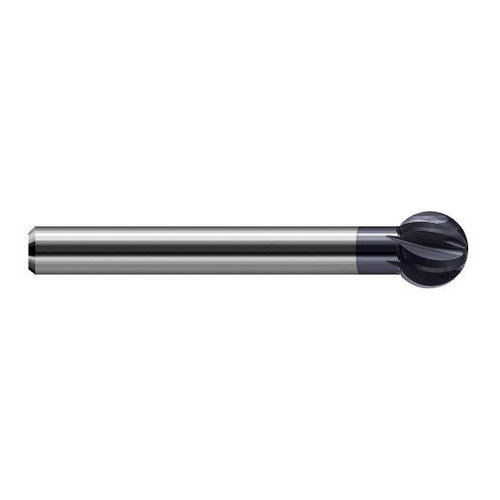 Harvey Tool 956124-C3 | 270 Degree Sperical Ball 3/8" Diameter x Shank x 0.3240" LOC x 3-1/2" OAL 6FL AlTiN Coated Carbide Undercutting End Mill