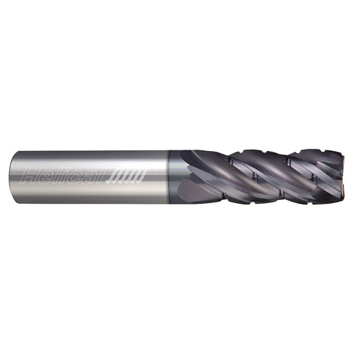 Helical Solutions 82499 | HSVR-C-SR-40125-R.010 1/8" Diameter x 1/8" Shank x 3/8" LOC x 2" OAL x 0.010" Corner Radius 4 Flute Aplus Coated Solid Carbide Roughing End Mill For Steels, High-Temp Alloys & Titanium