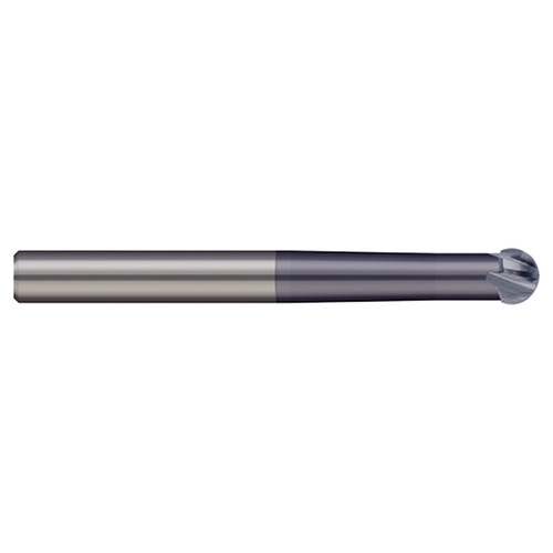 Micro 100 SBM-500-2X | 1/2" Diameter x 1/2" Shank x 0.4000" LOC x 4" OAL 2 Flute AlTiN Coated Carbide Ball End Mill
