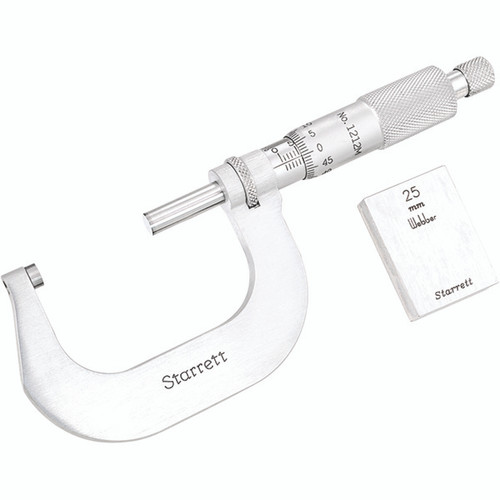 Starrett V1212MXRL | 25mm-50mm Outside Micrometer 0.001mm Graduation Ratchet Thimble