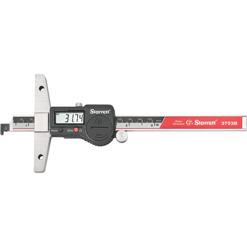 Starrett 12690 | 6" Hardened Stainless Steel Electronic Depth Gage 0.0005" Resolution