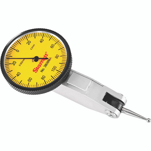 Starrett 3808MA | 0mm-0.20mm Range Dial Test Indicator 0.002mm Graduation Yellow Dial