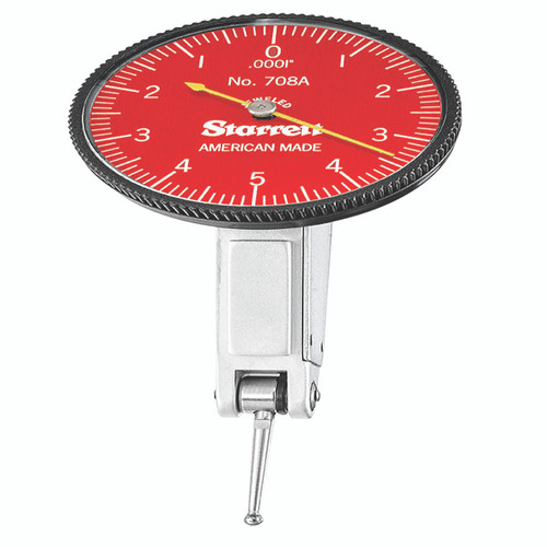 Starrett R708AZ W/SLC | 0"-1/64" Range Dial Test Indicator 0.0001" Graduation Red Dial