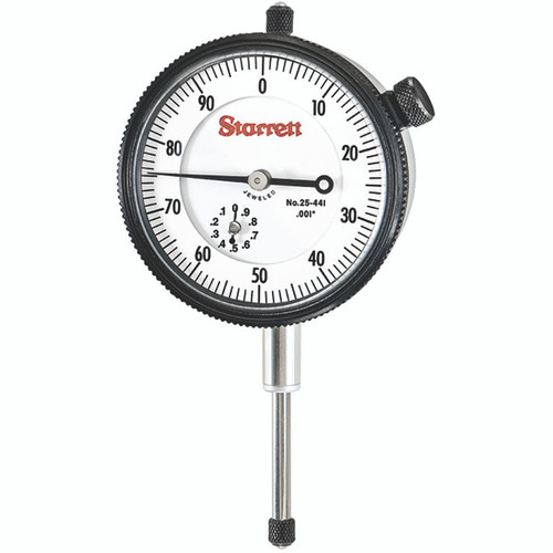 Starrett 25-441J-8 | 1" Dial Indicator 0.0010" Graduation White Dial