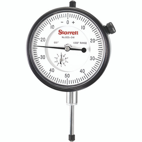 Starrett 655-341J | 1" Dial Indicator 0.0010" Graduation White Dial