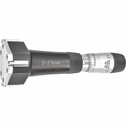 Starrett 78XTZ-258 | 2"-2-5/8" Range Inside Bore Gage Micrometer 0.00025" Graduation