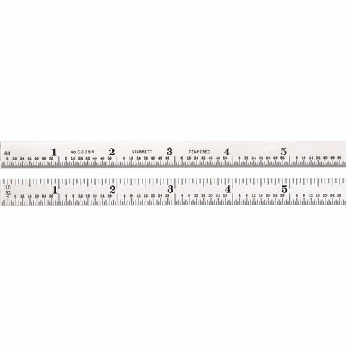 Starrett C309R-6 | 6" Full-Flexible Steel Full-Flexible Rule 1/16", 1/32", 1/64" Graduation Starrett C309R-6 | 6" Full-Flexible Steel Full-Flexible Rule 1/16", 1/32", 1/64" Graduation