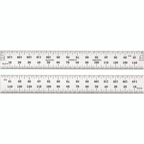 Starrett C635E-150 | 150mm Spring-Tempered Steel Full-Flexible Rule 1mm, 0.5mm Graduation