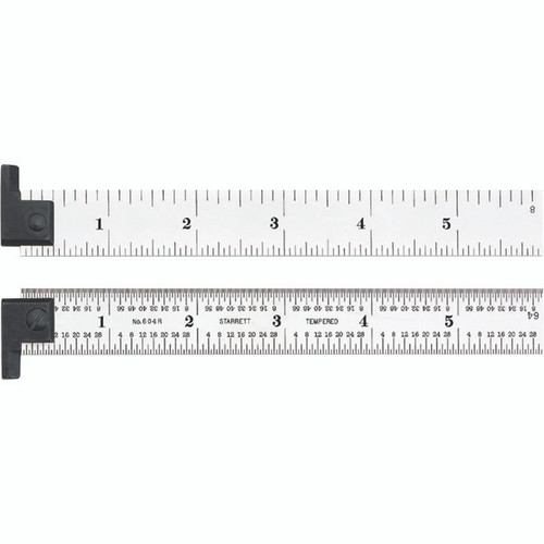 Starrett CH604R-6 | 6" Spring-Tempered Steel Rule 1/8", 1/16", 1/32", 1/64" Graduation