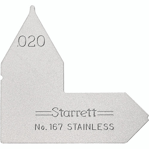 Starrett 167-020 | 1/64" Satin Coated Steel Individual Radius Gage