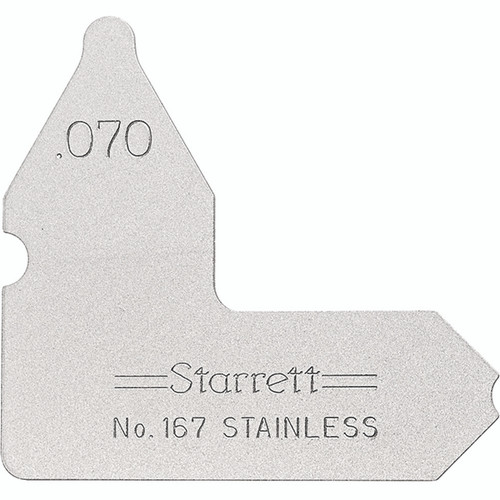 Starrett 167-070 | 1/16" Satin Coated Steel Individual Radius Gage