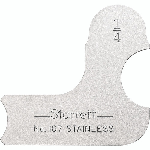 Starrett 167-1/4 | 1/4" Satin Coated Steel Individual Radius Gage