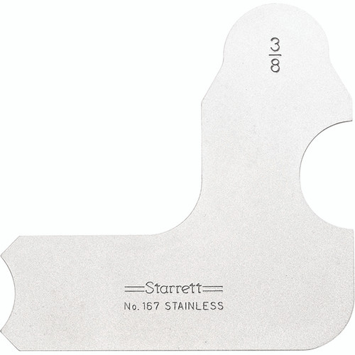 Starrett 167-3/8 | 3/8" Satin Coated Steel Individual Radius Gage