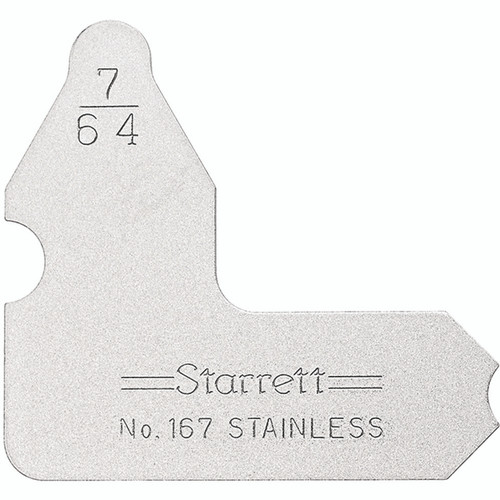 Starrett 167-7/64 | 7/64" Satin Coated Steel Individual Radius Gage