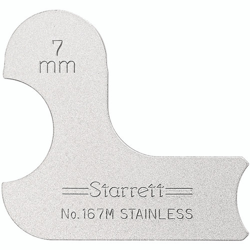 Starrett 167M-7 | 7mm Satin Coated Steel Individual Radius Gage