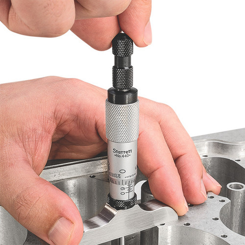 Starrett 52115 | 0"-3" Range Depth Micrometer 0.0010" Graduation 2-1/2" Base Length Ratchet Thimble